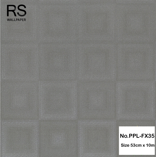 วอลเปเปอร์ ลายสี่เหลี่ยมโมเดิร์นกราฟฟิค สีน้ำตาล No.PPL-FX35
