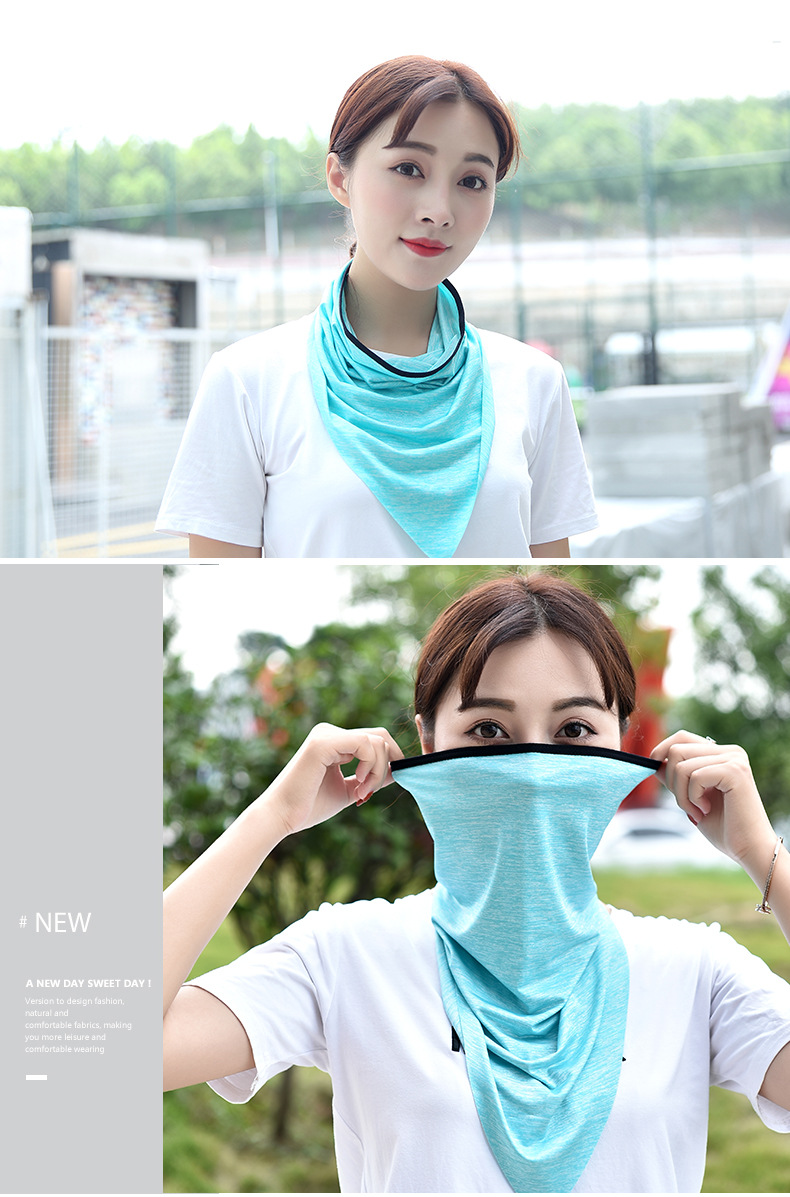 ผ้าบัฟ ปิดจมูก กันแดด กันฝุ่น กันลม กัน UV แบบสามเหลี่ยมผ้าลื่น งานดีมาก ปั่นจักรยาน ตกปลา เดินป่า