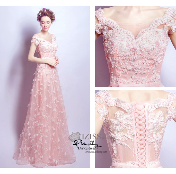 DL011 - **พรีออเดอร์** ชุดราตรี เดรสยาวออกงาน (Night party dresses) ชุดไปงานแต่งงานสวยๆ "ธีมสีโอโรส"