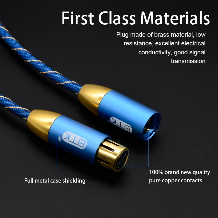 ขาย ERTK XLR สายเกรดพรีเมี่ยม สายถักสำหรับ Cannon ตัวผู้ ไปตัวเมีย