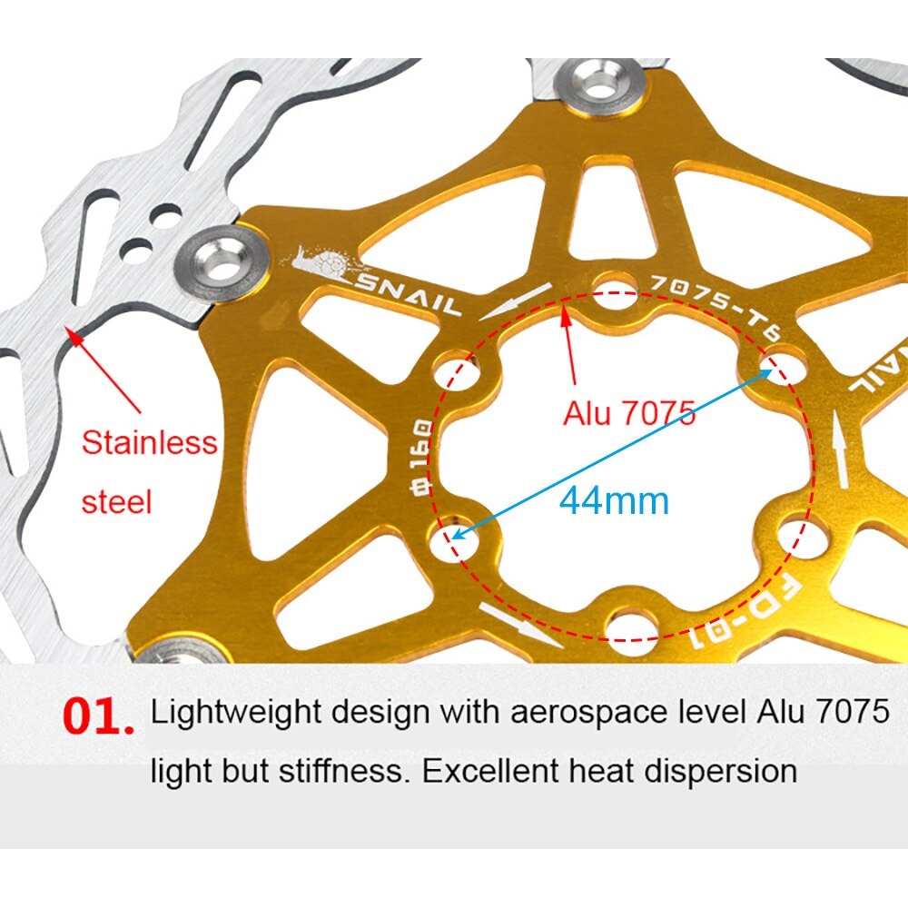 ใบดิสเบรคจักรยาน SNAIL ดิสแต่ง 160/180 จานดิส