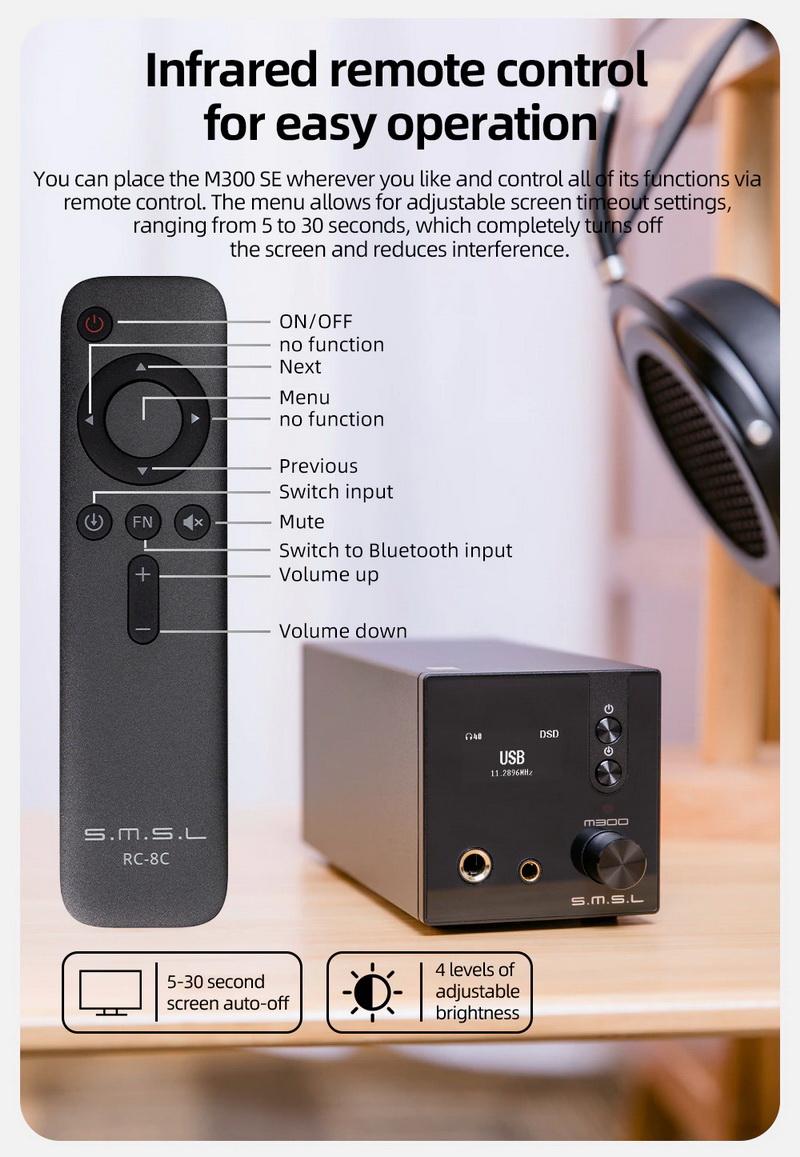 ขาย SMSL M300 SE DAC/AMP ตั้งโต๊ะ ชิป CS43131*2 รองรับ MQA, Bluetooth5.0 ประกันศูนย์ไทย