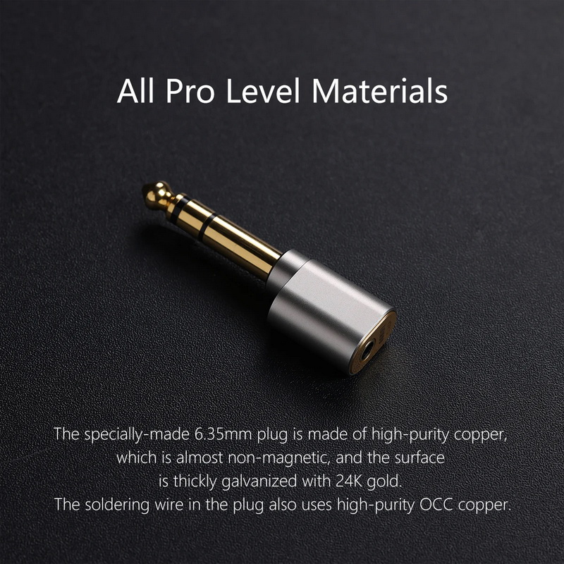 DD DJ65A AL อะแดปเตอร์แปลง 6.35 Male เป็นมาตรฐาน 3.5 Female สำหรับเครื่องเสียง