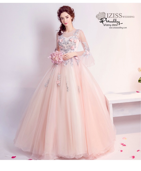 DL008 - **พรีออเดอร์** ชุดราตรี เดรสยาวออกงาน (Night party dresses) ชุดไปงานแต่งงานสวยๆ "ธีมสีโอโรส"