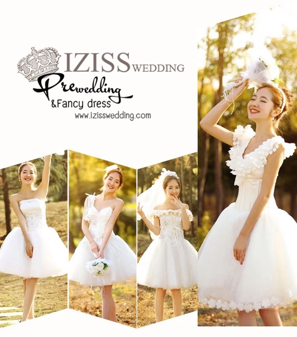 BR001 ชุดแต่งงานสั้น (wedding dress) สีขาว แขนสั้นแต่ระบาย น่ารักมากๆค่ะ