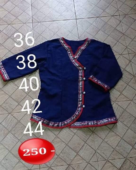 เสื้อผ้าไทยเดินเทปคู่ #เสื้อผ้าฝ้ายคอจีน เสื้อ #เสื้อทำงานผ้าไทยคอจีน #เสื้อผ้าฝ้ายแขนสามส่วน แต่งกุ้นสีครีมเทปคู่
