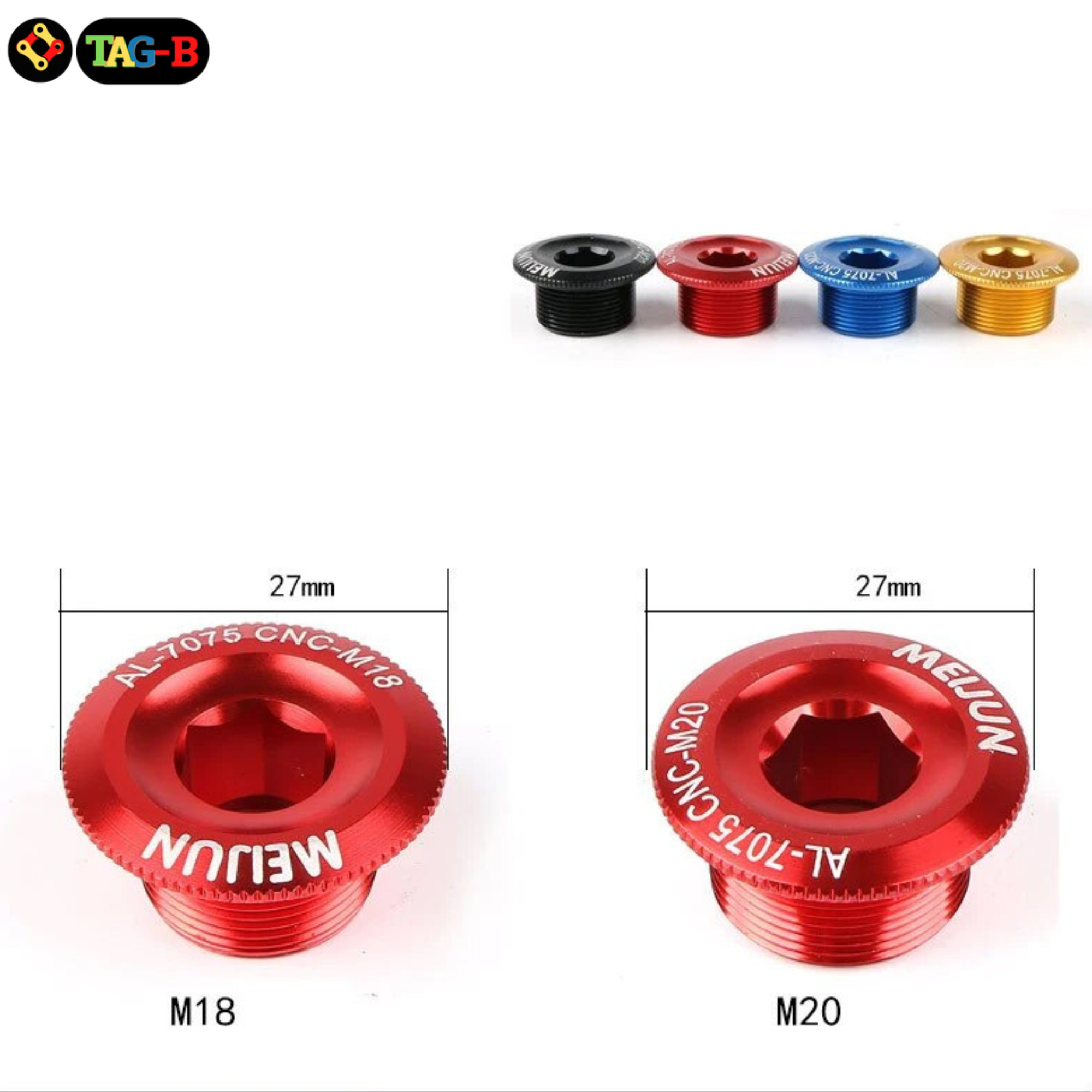 น็อตฝาปิดกะโหลกกลวงจักรยานขนาด M18 MEIJUN