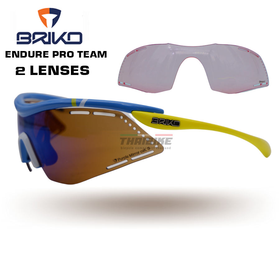 แว่นตากันแดดปั่นจักรยาน BRIKO ENDURE PRO TEAM 2 LENSES (Made in Taiwan)
