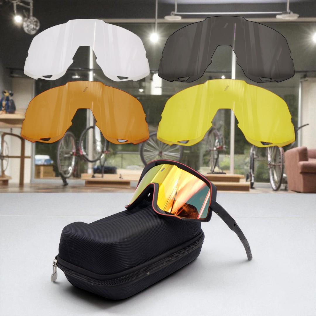 แว่นตาปั่นจักรยาน T-REX 9322 แบบเปลี่ยนเลนส์ 3 เลนส์ มีเลนส์ POLARIZE มีกล่องแว่น ผ้าเช็ด ถุงใส่แว่น