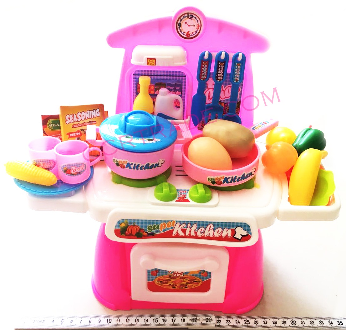 ชุดโต๊ะแม่ครัว mini +อุปกรณ์ 33 ชิ้น มีเสียง มีไฟ กล่อง(1x3)