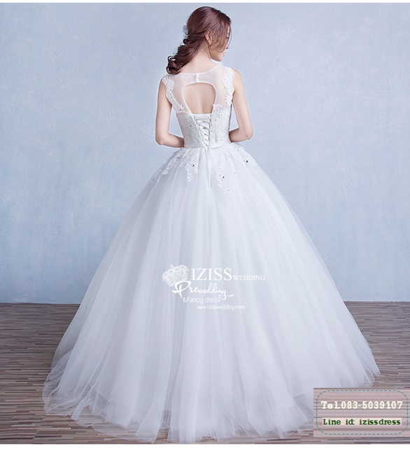 BR194 **พร้อมส่ง**ชุดแต่งงาน&ชุดเจ้าสาวแบบยาวสีขาวเกรดพรีเมี่ยม เปิดไหล่ มีแขน หรูหราน่ารัก สวยโดดเด่นไม่ซ้ำใคร