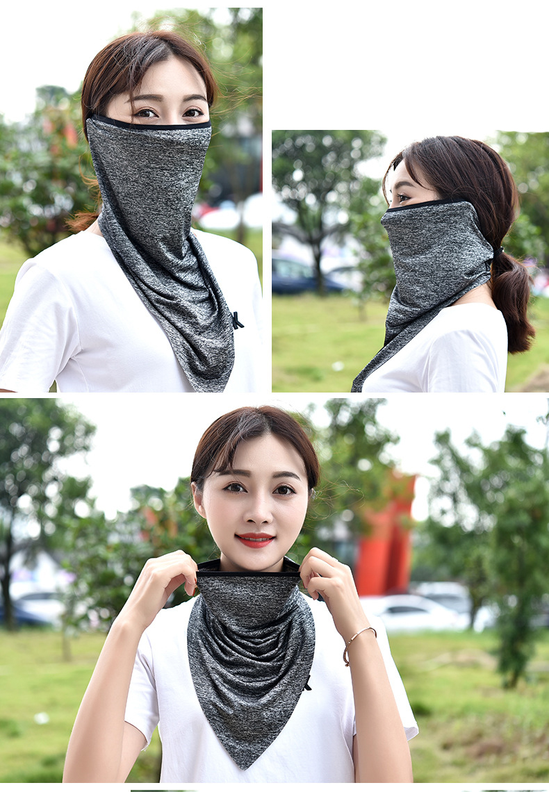 ผ้าบัฟ ปิดจมูก กันแดด กันฝุ่น กันลม กัน UV แบบสามเหลี่ยมผ้าลื่น งานดีมาก ปั่นจักรยาน ตกปลา เดินป่า