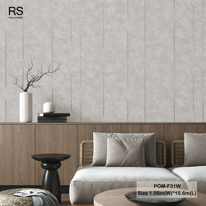 วอลเปเปอร์สไตล์โมเดิร์น ลายเส้น สีเงิน พื้นเทาเข้ม POM-F31W