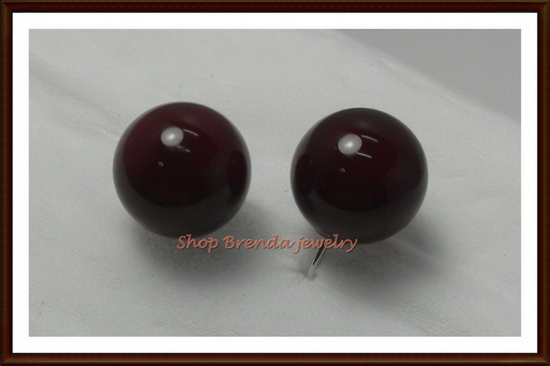 ต่างหูพลอย Brown Agate