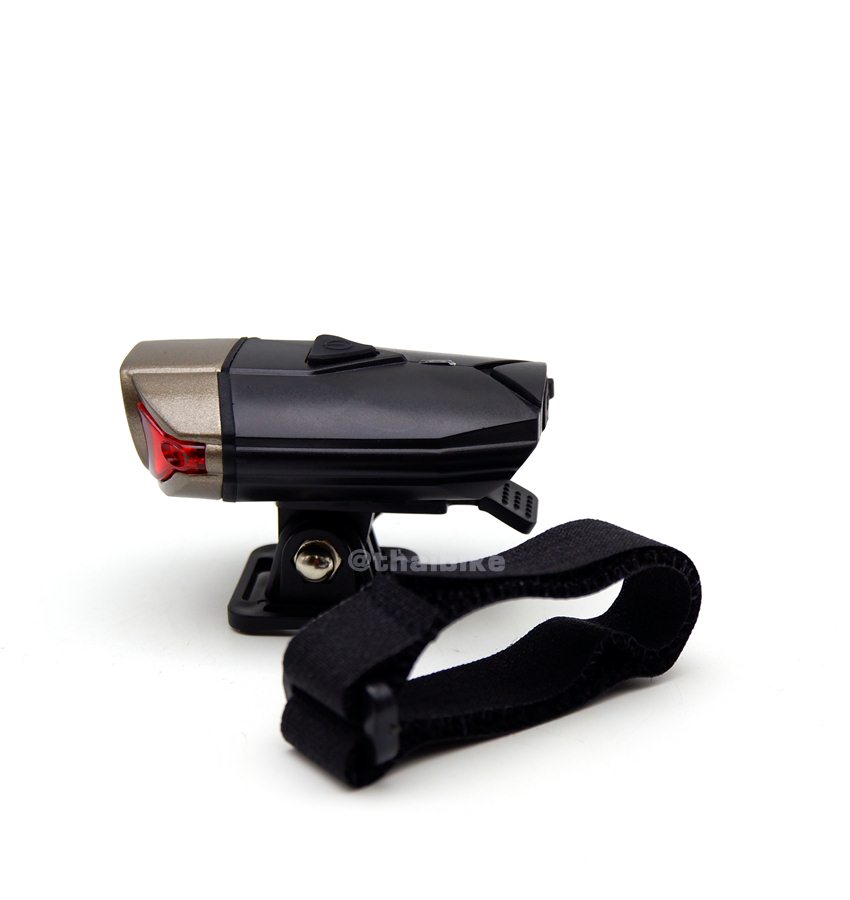 ไฟหน้าจักรยาน BUG HJ-039 SUPER LAVA 300Lumen ชาร์จ USB แถมที่ติดหมวก ติดเมาส์