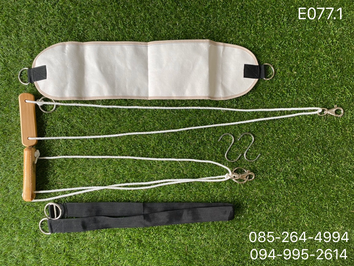 ชุดฝึกกำลังขาแบบแกว่ง/ผ้าสามห่วง/ไม้รูปกระดูกพร้อมเชือก/ตะขอตัว s /ผ้าพยุงขา