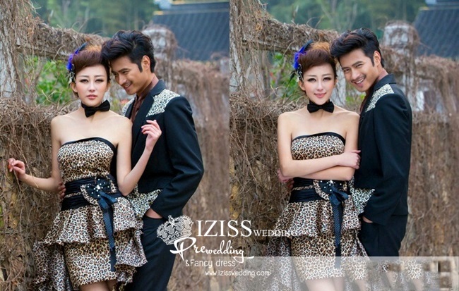 PW003 - **เลิกผลิตค่ะ** ชุดคู่ถ่ายพรีเวดดิ้ง (prewedding dress) & ชุดแต่งงานแฟนซี (Fancy wedding dress)ชายหญิง "ธีมลายเสือดาว"