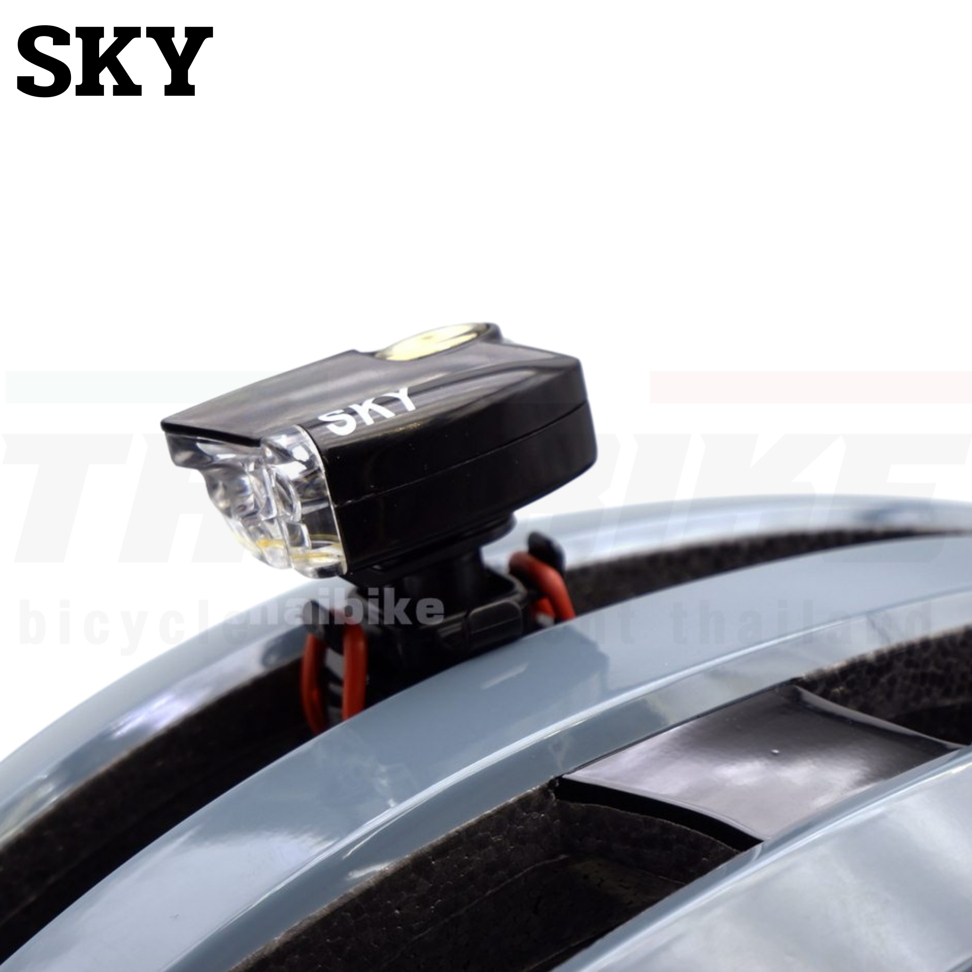 ชุดไฟติดหมวกจักรยาน SKY แบบชาร์จ USB ไฟหน้าท้ายจักรยาน