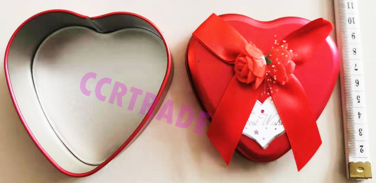 กล่องของขวัญเหล็ก ฝาเปิด หัวใจ 9x9 ซม.