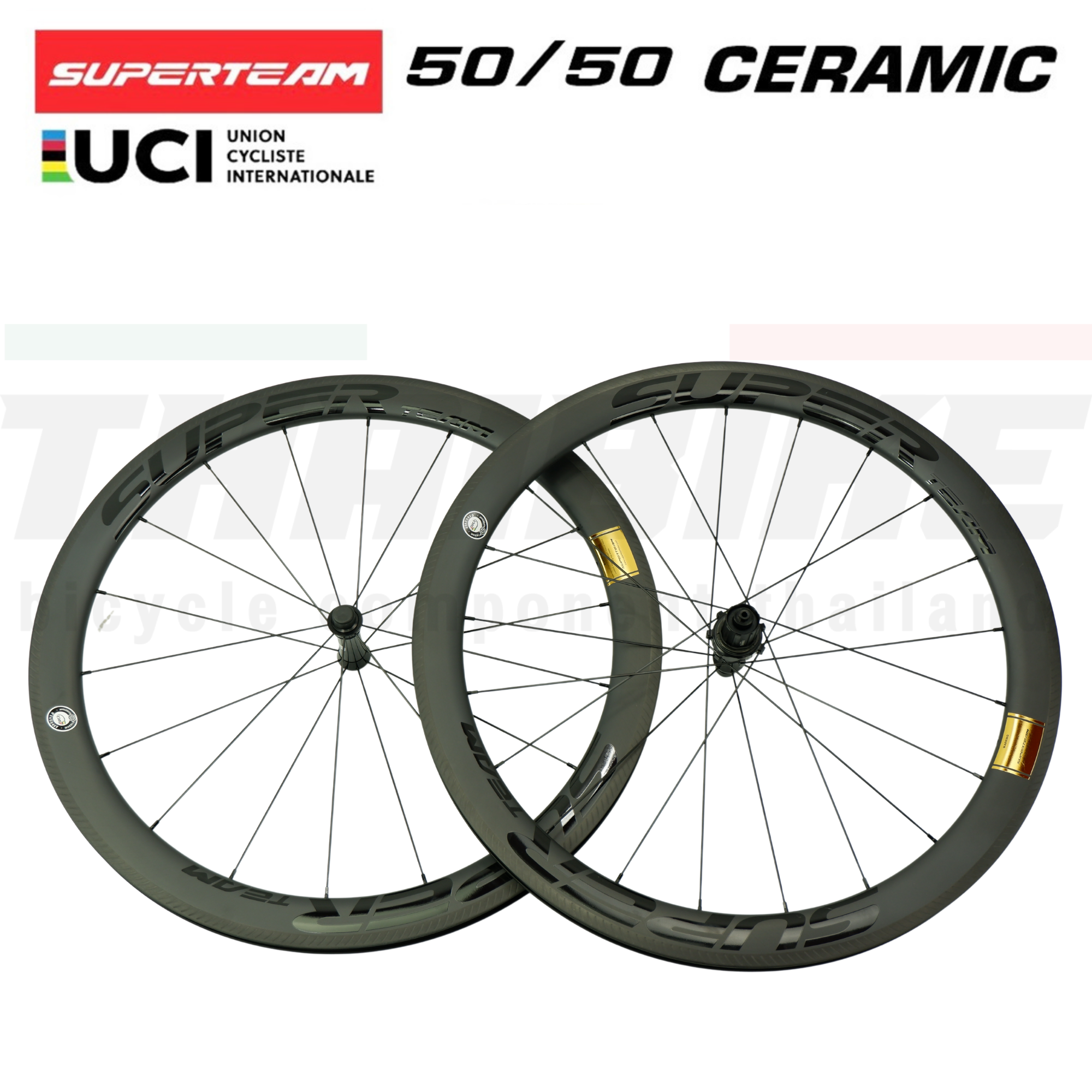 ล้อจักรยานเสือหมอบคาร์บอนเซรามิค Superteam curve power (ceramic) ริมเบรค ดิสเบรค