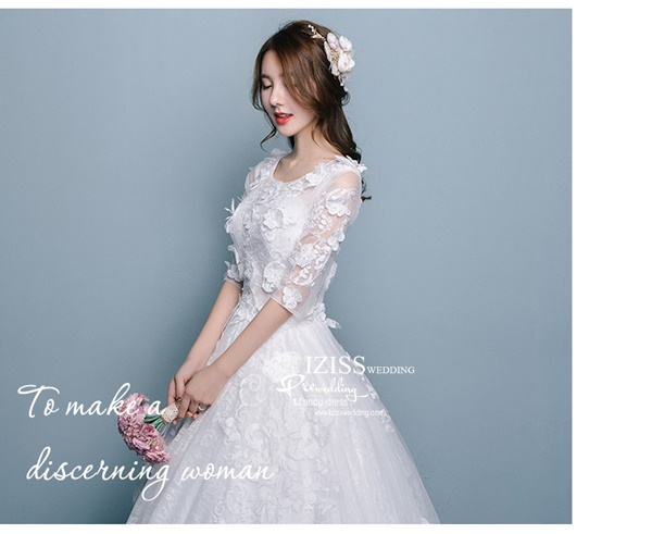 BR292 **พรีออเดอร์**ชุดแต่งงาน&ชุดเจ้าสาวแบบยาวสีขาวเกรดพรีเมี่ยม หรูหราน่ารัก สวยโดดเด่นไม่ซ้ำใคร