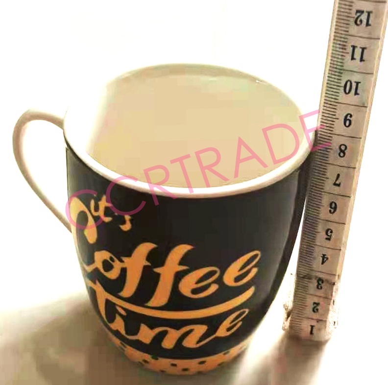 แก้วกระเบื้องทรงสูง มีหู Coffee 7.5x8 ซม.(งานหนา)