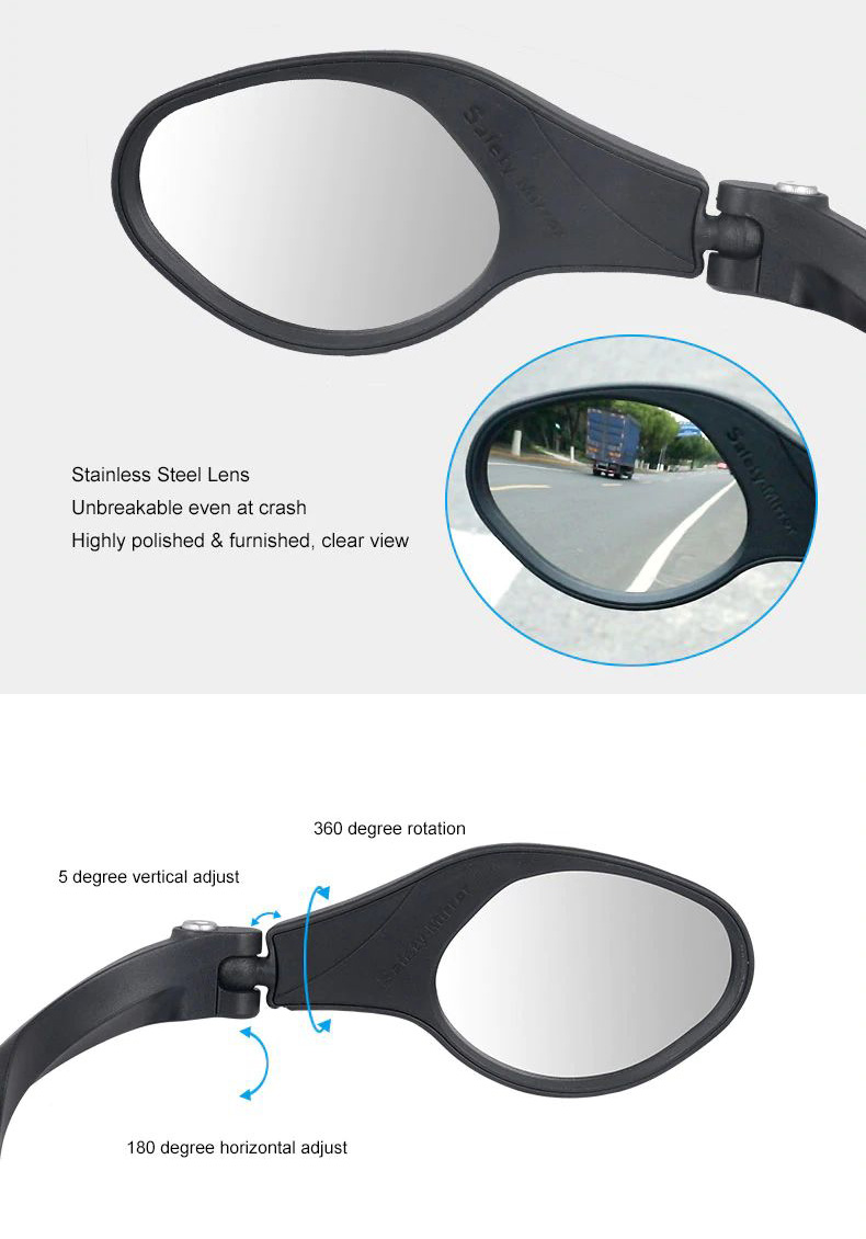 กระจกติดจักรยาน ขายึดอลูมิเนียม เลนส์อลูมิเนียม THAIBIKE