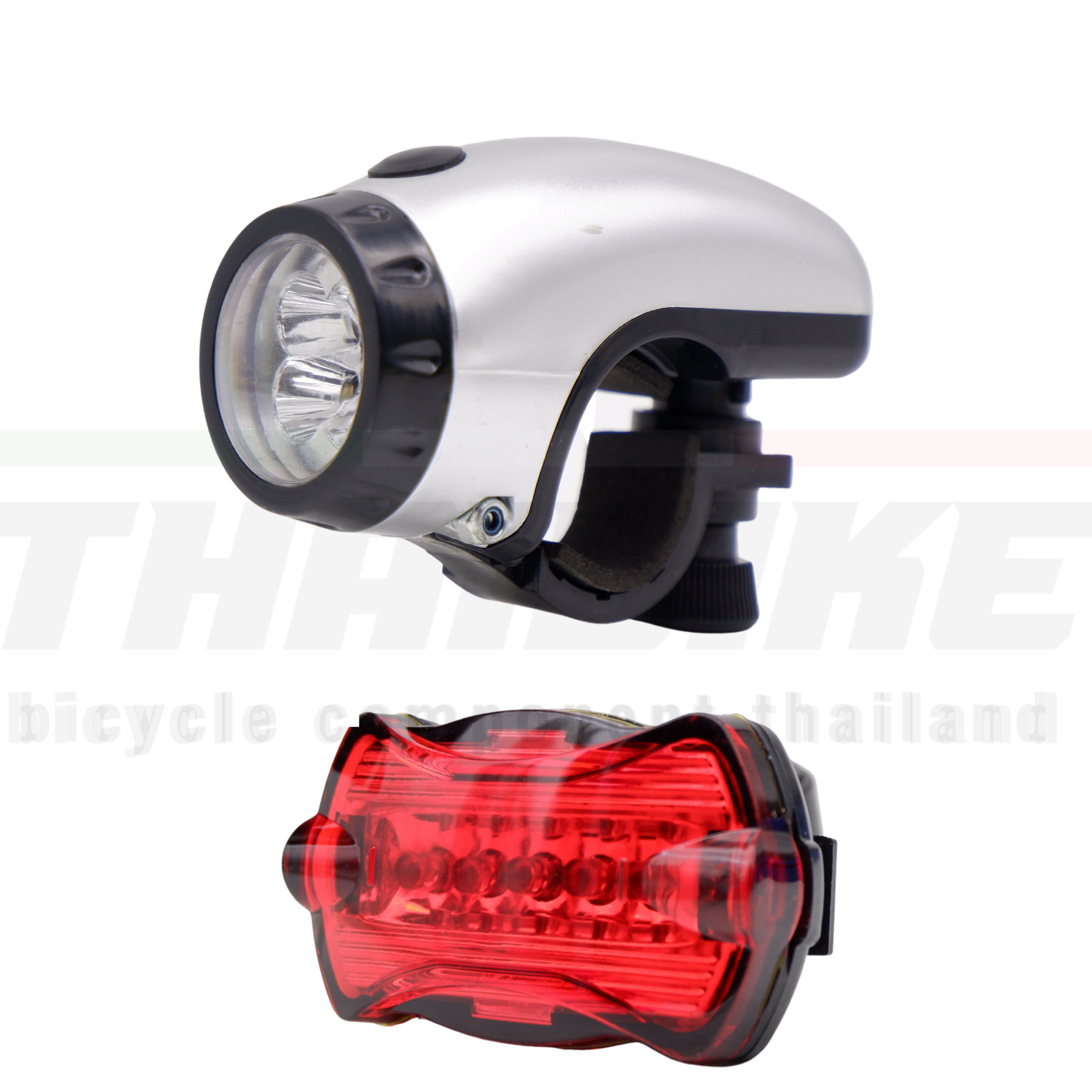 ชุดไฟหน้าไฟท้ายจักรยาน POWERBEAM ไฟท้าย แบบใส่ถ่าน