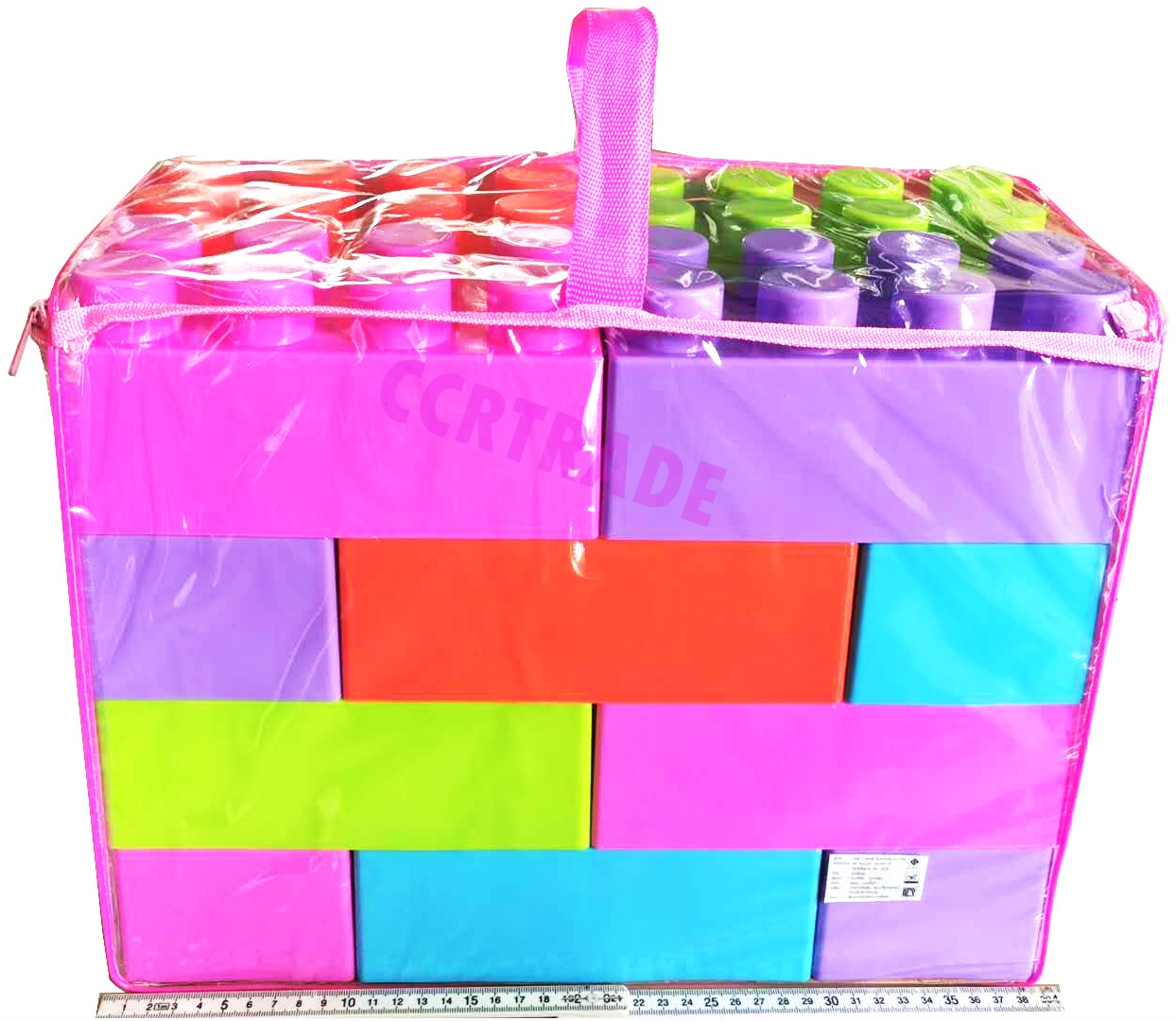 บล็อคตัวต่อจัมโบ้หวาน 16 ชิ้น+กระเป๋าหิ้ว 38 ซม.(1x2)