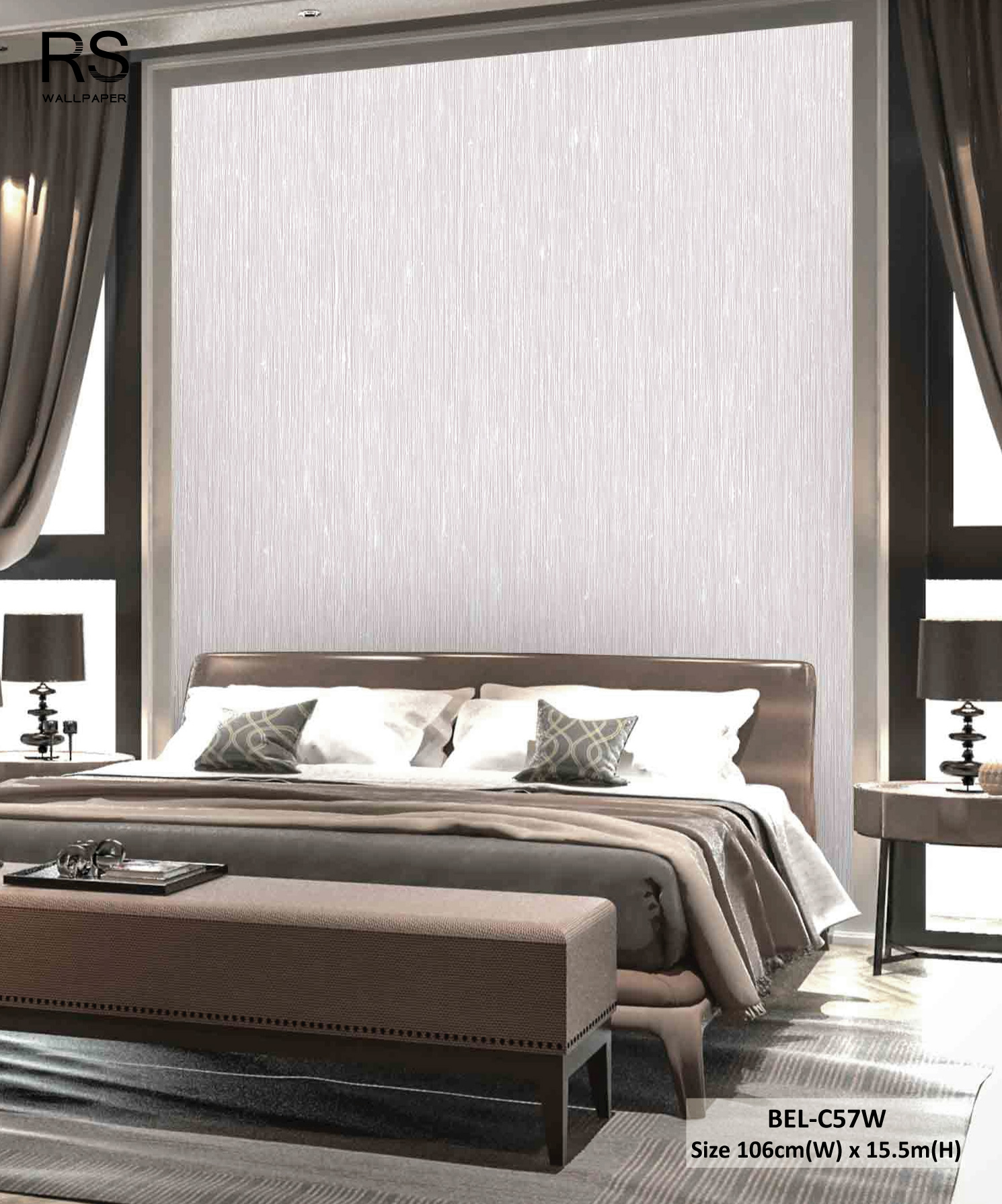 วอลเปเปอร์ สีเทาอมม่วง BEL-C57W