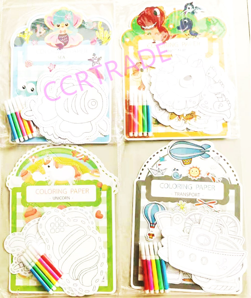 ชุดระบายสีการ์ตูน+ปากกาเมจิ 5 สีถุง 27.5 ซม.(คละแบบ)