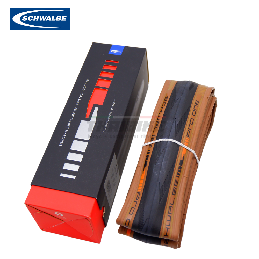ยางนอกจักรยานเสือหมอบ Schwalbe Pro One Tubeless สีดำ สีคลาสสิค 700X25 700X28