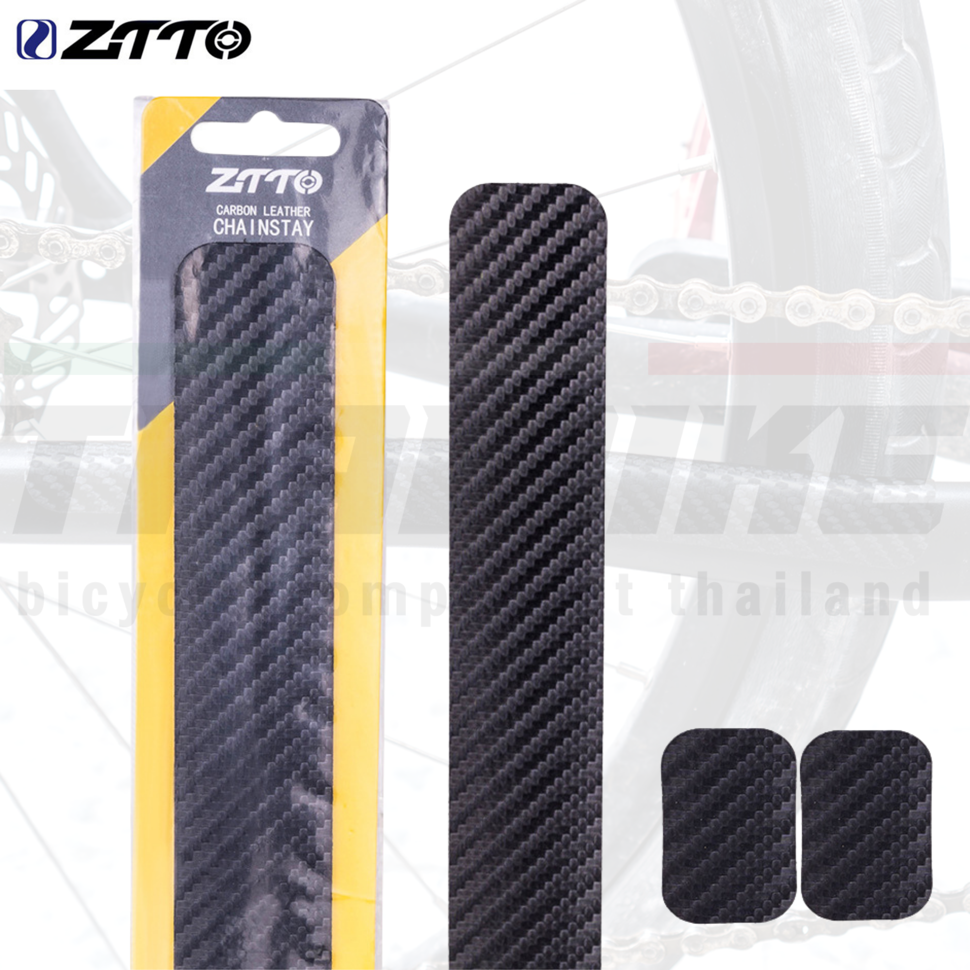 สติกเกอร์กันรอยโซ่ตกใส่เฟรมจักรยาน ZTTO แบบลายคาร์บอน