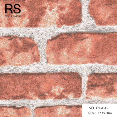 วอลเปเปอร์ลายอิฐแดงส้ม OL-B12