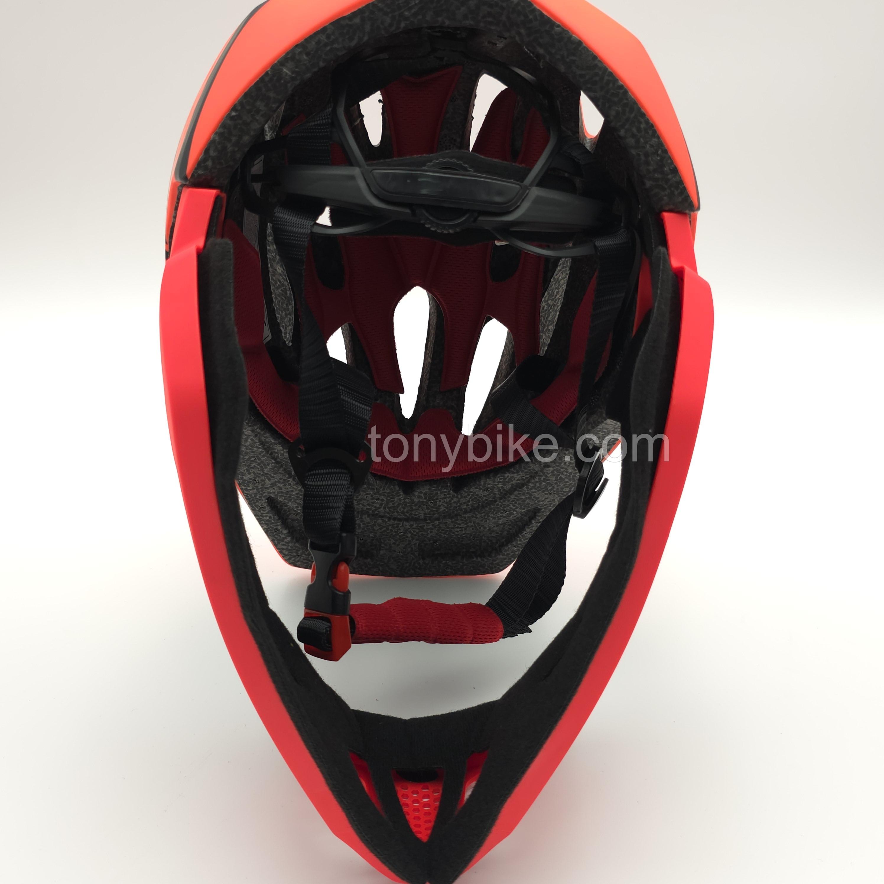 หมวกจักรยานเด็ก เต็มใบ สีแดงดำ 46-53 ซม.