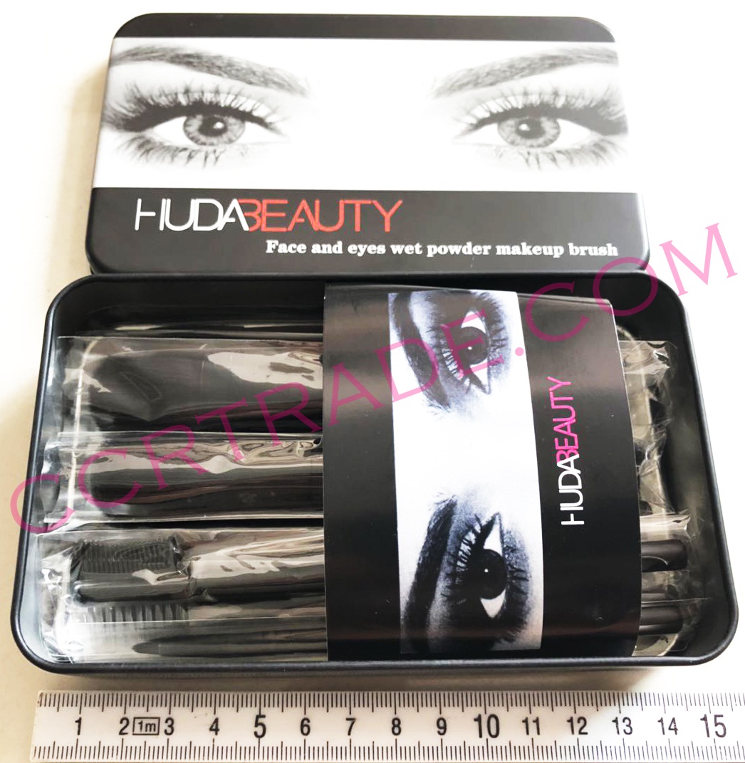 ชุดแปรงแต่งหน้าเกาหลี 12 ชิ้นกล่องเหล็ก 15 ซม.(1x3)