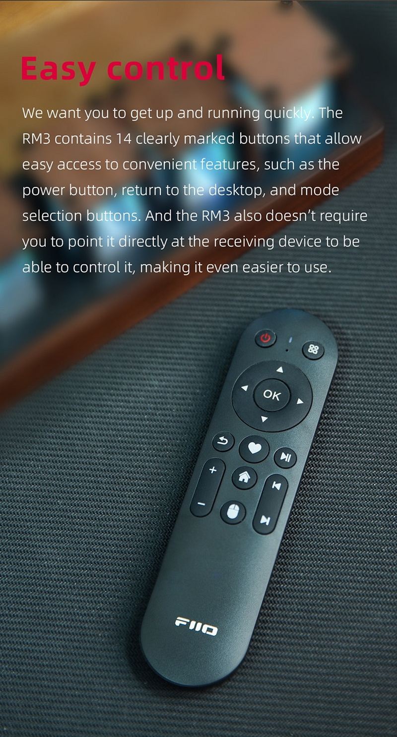 FiiO RM3 รีโมทคอนโทรลบลูทูธสำหรับ FiiO R7 เฉพาะตัวรีโมท [-รีโมท-]
