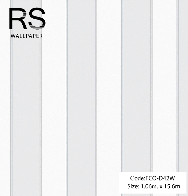วอลเปเปอร์ลายทางสีขาวสลับเทา FCO-D42W