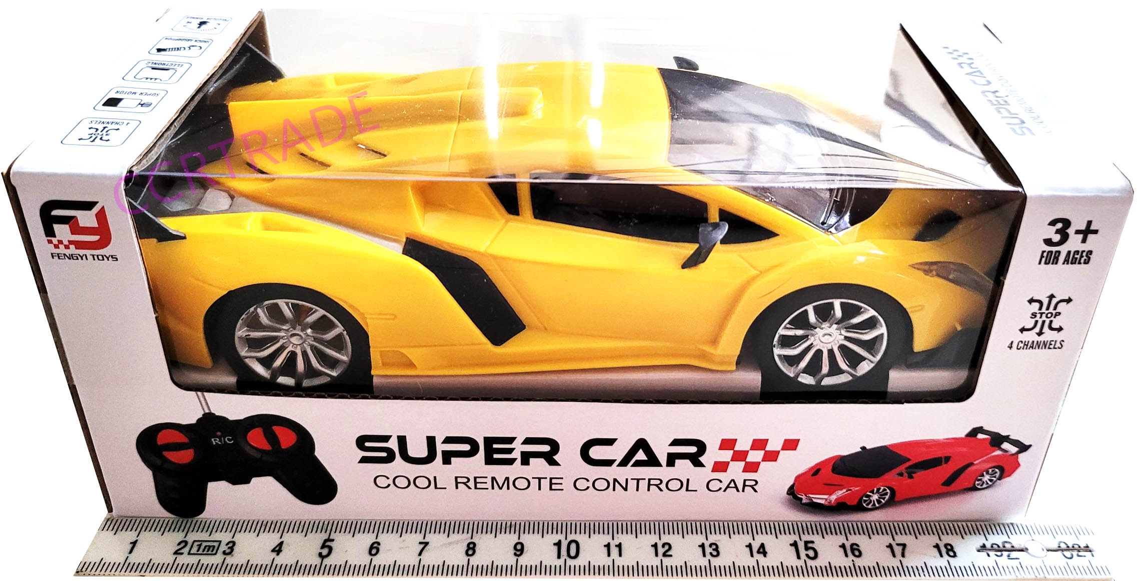 รถแลมโบกินี่บังคับ+รีโมทกล่อง 8.5x20 ซม.(มีไฟหน้า)(1x3)