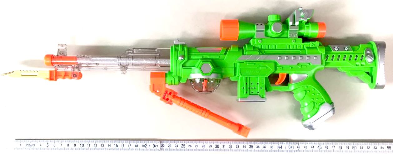 ปืนกลสีสด+ขาตั้ง มีเสียง มีไฟ(ใส่ถ่าน) 54 ซม.(1x3)