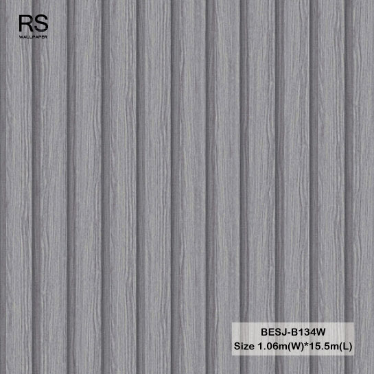 วอลเปเปอร์ลายไม้ระแนง ขนาด 4 เซ็นฯ ร่อง 1 เซ็นฯครึ่ง BESJ-B134W