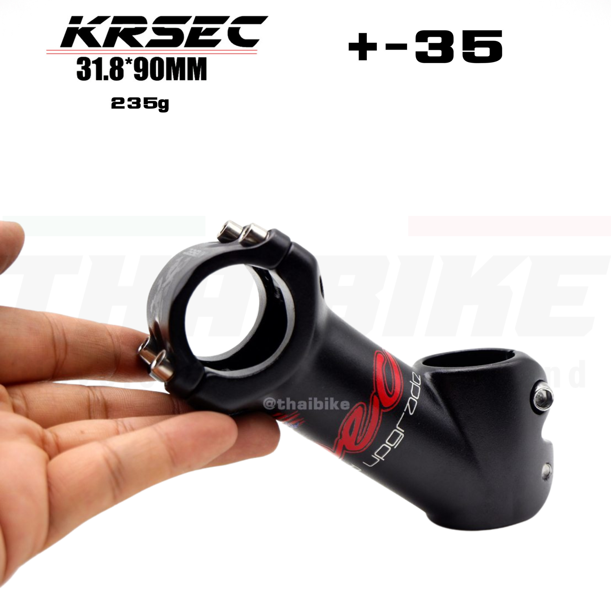 สเต็มติดรถจักรยานอลูมิเนียมแแบบ +-35องศา ยาว90มม. ยี่ห้อ KRSEC