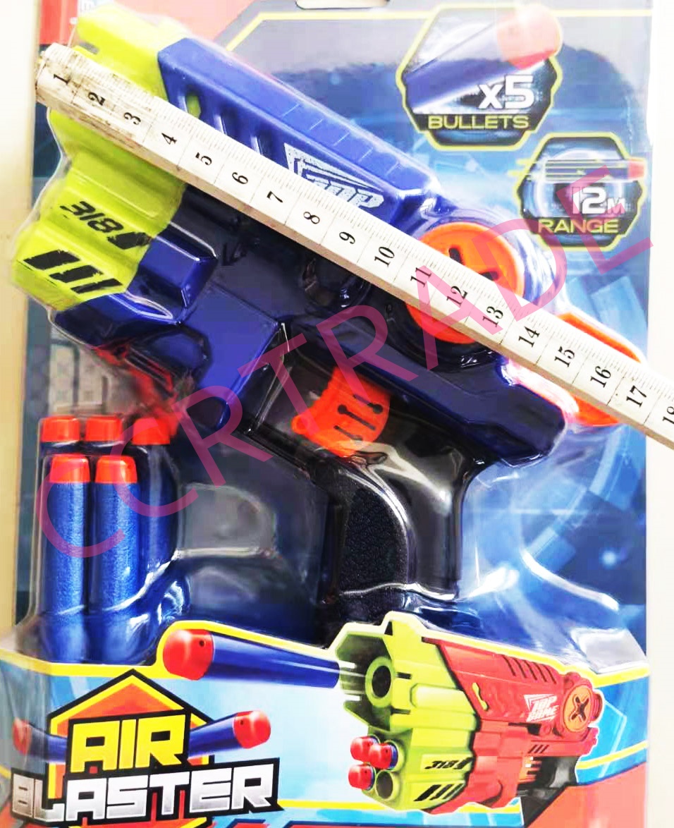 ปืนเนิร์ฟจัมโบ้สีสด+กระสุน 5 ชิ้นแผงครอบ 20x28 ซม.(1x3)