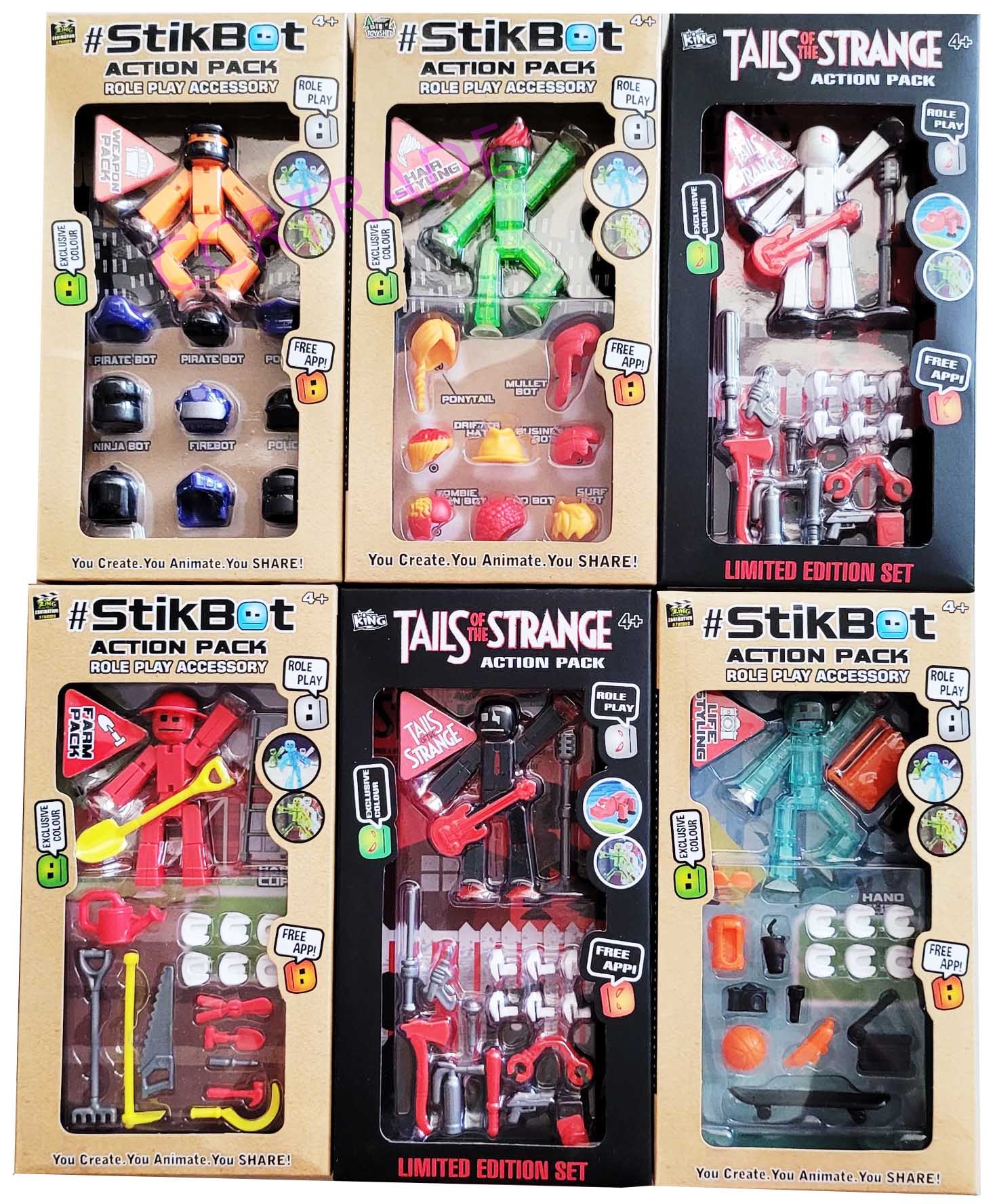 เซ็ทหุ่น StikBot+อุปกรณ์กล่อง 12.5x24 ซม.(งานห้าง)(1x6)