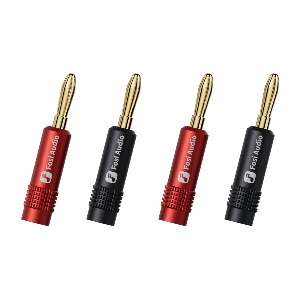 Fosi Audio DIYBanana (ดำแดง) ปลั๊กกล้วย ผลิตจากอลูมิเนียมอัลลอยด์เกรดอากาศยาน 2คู่ 4ชิ้น ประกันศูนย์ไทย