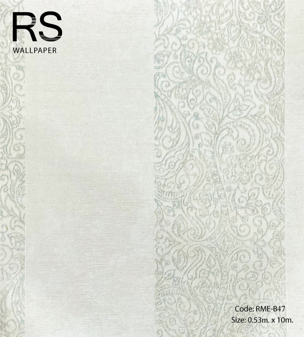 วอลเปเปอร์ลายทางหลุยส์ช่องใหญ่มีกลิตเตอร์ RME-B47