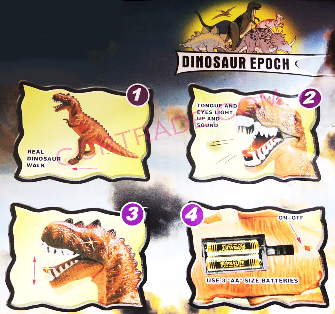 ไดโนเสาร์ทีเร็กซ์จัมโบ้ มีเสียง มีไฟกล่อง 38 ซม.(1x3)
