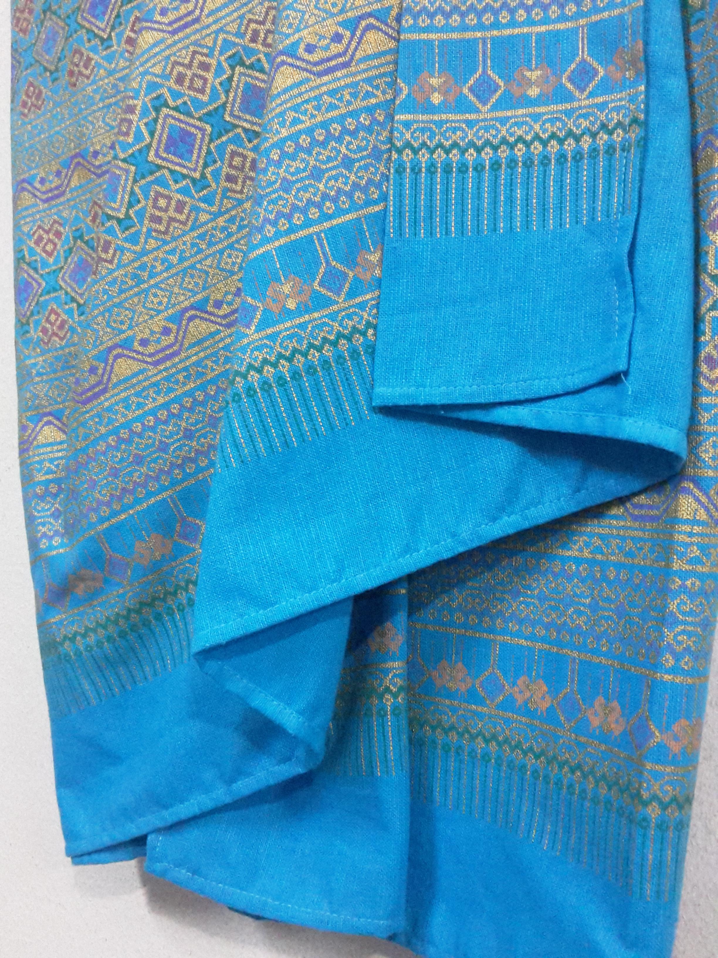 ผ้าถุงผ้าฝ้ายตัดสำเร็จ ไม่ตัดต่อตีน ผ้าลายมัดหมี่ ผ้าถุงตัดสำเร็จแบบป้ายเลื่อนตะขอสามารถเลื่อนได้ไม่เสียทรง อ้วนผอมใส่ได้