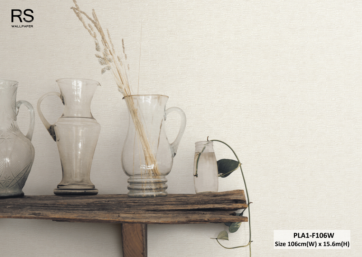 วอลเปเปอร์ สีครีมมีกลิตเตอร์สีเงิน PLA1-F106W