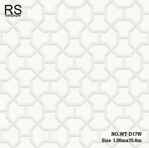 วอลเปเปอร์ เท็กเจอร์ผ้าไหมทอ ลายดอกจิก ลายน้ำตาล พื้นขาว WT-D17W